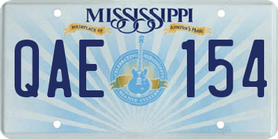MS license plate QAE154