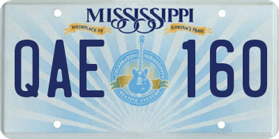 MS license plate QAE160