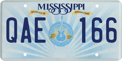 MS license plate QAE166