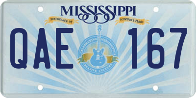 MS license plate QAE167