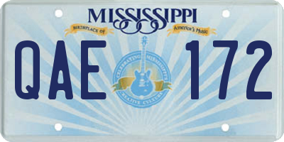 MS license plate QAE172
