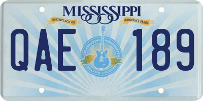 MS license plate QAE189