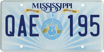 MS license plate QAE195