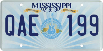 MS license plate QAE199