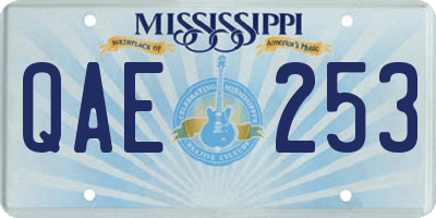 MS license plate QAE253