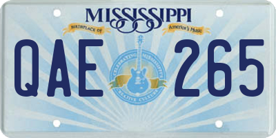 MS license plate QAE265