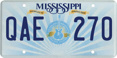 MS license plate QAE270