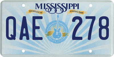 MS license plate QAE278