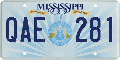 MS license plate QAE281