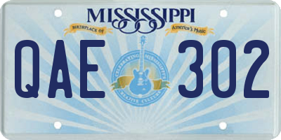 MS license plate QAE302