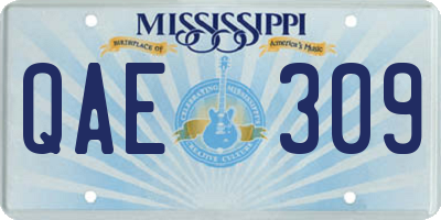 MS license plate QAE309
