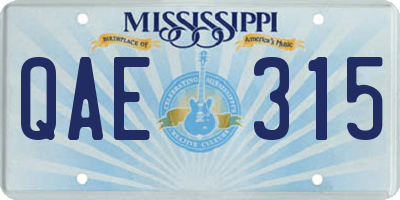 MS license plate QAE315