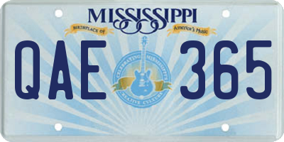 MS license plate QAE365