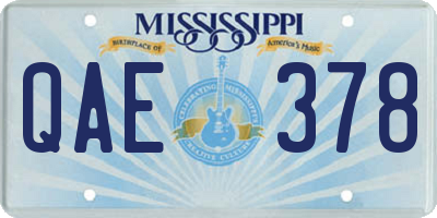 MS license plate QAE378