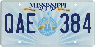 MS license plate QAE384