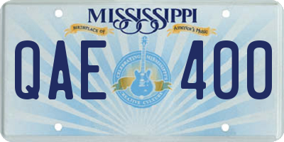 MS license plate QAE400