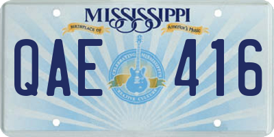 MS license plate QAE416