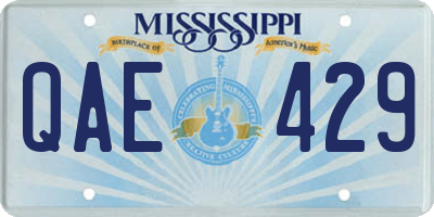 MS license plate QAE429