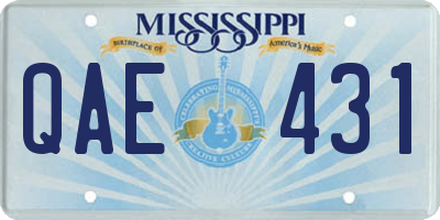 MS license plate QAE431