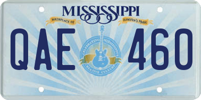 MS license plate QAE460