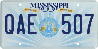 MS license plate QAE507