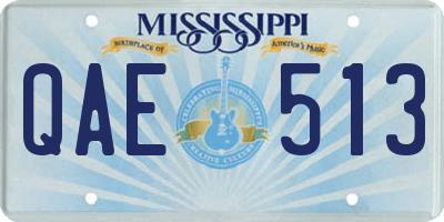 MS license plate QAE513