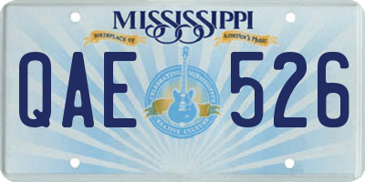 MS license plate QAE526