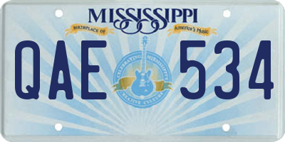 MS license plate QAE534