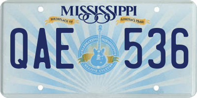 MS license plate QAE536