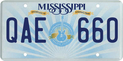 MS license plate QAE660
