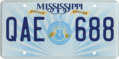 MS license plate QAE688