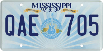 MS license plate QAE705