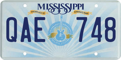 MS license plate QAE748