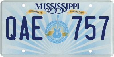 MS license plate QAE757