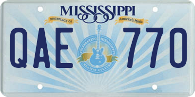 MS license plate QAE770