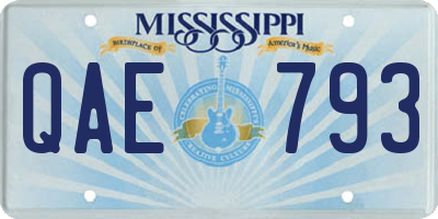 MS license plate QAE793
