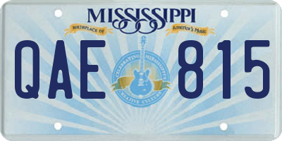 MS license plate QAE815