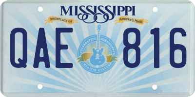 MS license plate QAE816