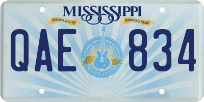 MS license plate QAE834