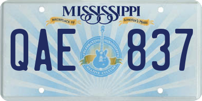 MS license plate QAE837