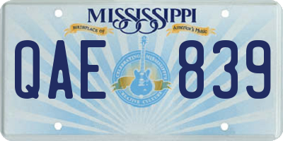 MS license plate QAE839
