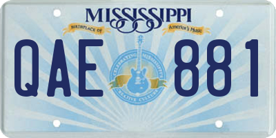 MS license plate QAE881
