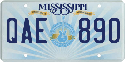 MS license plate QAE890