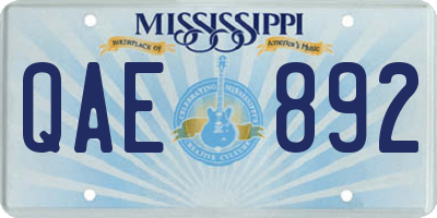 MS license plate QAE892