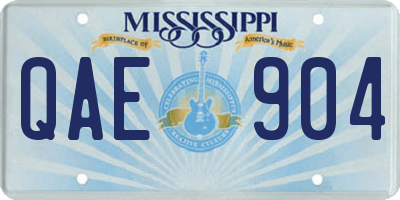 MS license plate QAE904