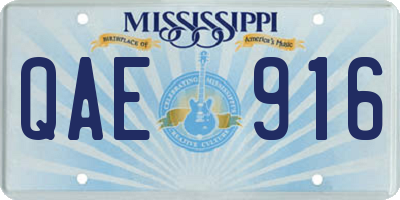 MS license plate QAE916