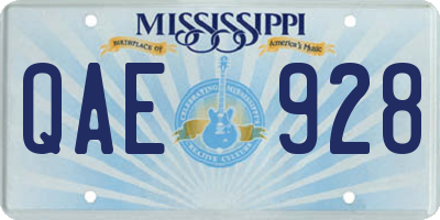 MS license plate QAE928