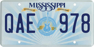 MS license plate QAE978