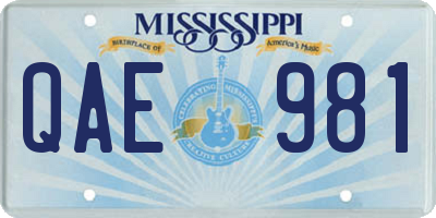 MS license plate QAE981