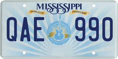 MS license plate QAE990